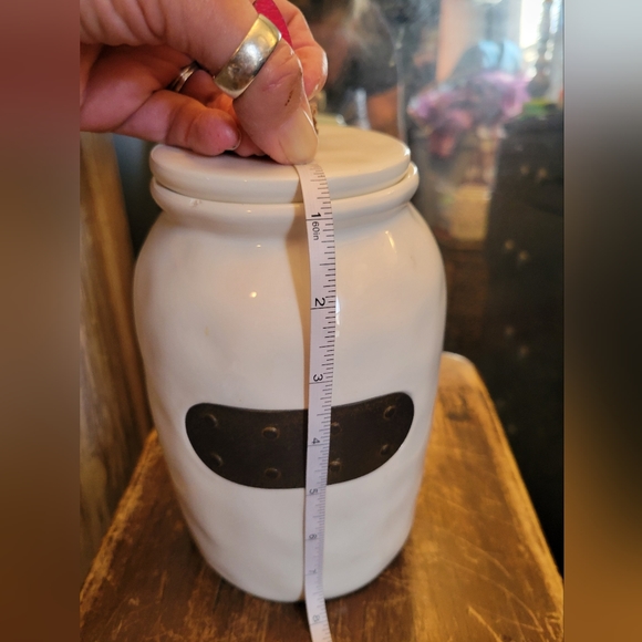 NWT 2016 mud pie large bistro canister with lid cute details - Picture 8 of 13